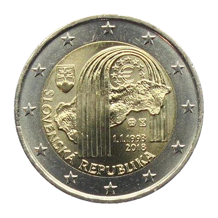2 euros conmemorativa 25º Aniversario de la República Eslovaca